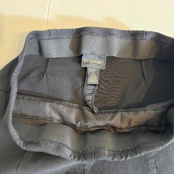 Chico's pants So Slimming black pull on ankle with vertical front seam Sz 1 US 8 - Picture 7 of 9